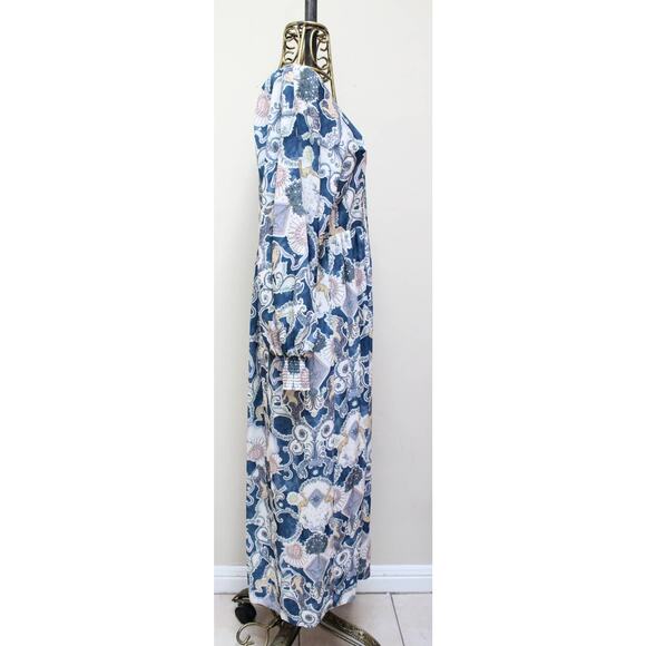 NWT See by Chloe Blue Tarot Lovers Crepe Lace Up Maxi Dress Size 34/US 2 - Picture 7 of 9